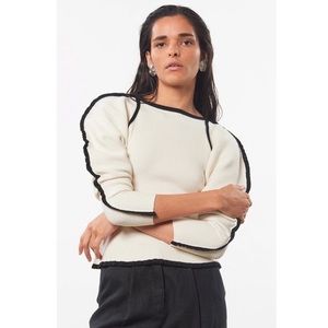 Mara Hoffman nova sweater cream and black S $395 new
